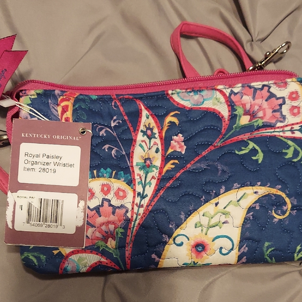 Blue and Pink Wristlet